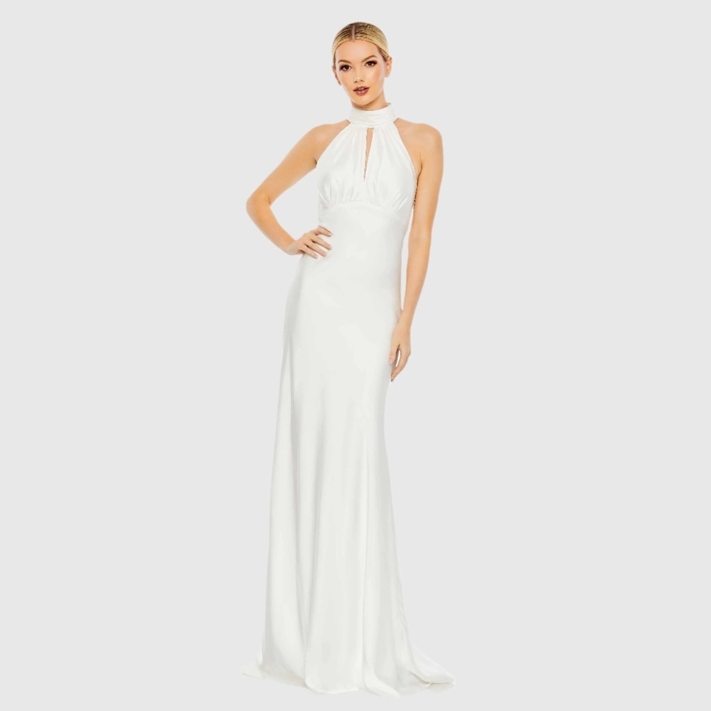 MAC DUGGAL 49520 Keyhole Halter Empire Waist Gown